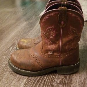 Justin steel toe woman's work boots